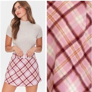 Forever 21 skirt plaid pink small